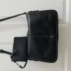 AURIELLE black bag, 11x7x5 with attached coin purse.